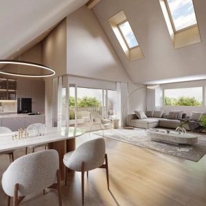 4.5-room duplex apartment with garden and lake view