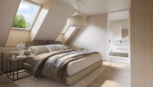 4.5-room duplex apartment with garden and lake view